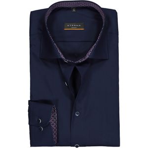 ETERNA slim fit overhemd, Oxford, donkerblauw (contrast) 42