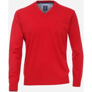 Redmond heren trui katoen, V-hals, rood (middeldik) -  Maat: XL