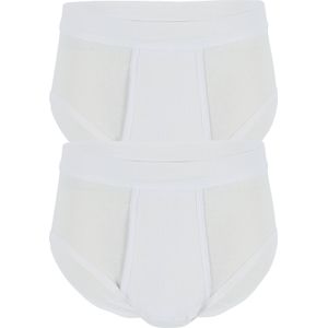 Ceceba heren slips met gulp, dubbelrib (2-pack), wit