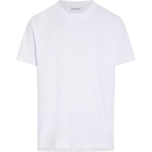 Calvin Klein Modern Minimal Relaxed T-shirt, heren T-shirt korte mouw O-hals, wit -  Maat: L