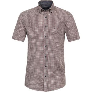 CASA MODA - Sport Comfort Fit Overhemd - Rood Dessin - Korte Mouw - Popeline