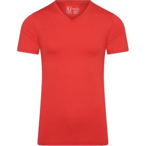 RJ Bodywear Pure Color T-shirt (1-pack), heren T-shirt met V-hals, rood -  Maat: XXL