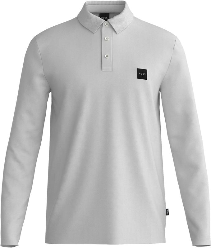BOSS Pado regular fit polo lange mouw - jersey - wit
