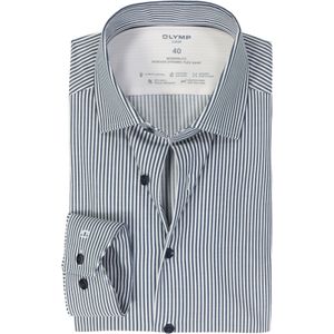 OLYMP Luxor modern fit overhemd 24/7, marine blauw tricot
