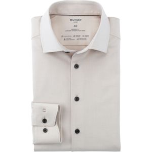 OLYMP Luxor 24/7 modern fit overhemd, popeline, natuur