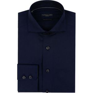 Cavallaro Napoli Angelo slim fit overhemd, twill, donkerblauw