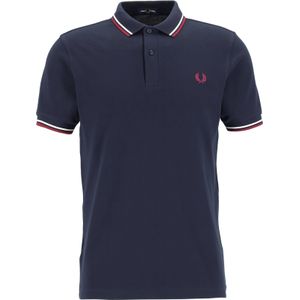 Fred Perry M3600 polo twin tipped shirt, heren polo, Navy / Ecru / Tawny Port -  Maat: XXL