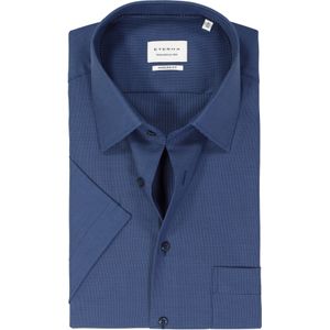 ETERNA modern fit overhemd korte mouw, twill, donkerblauw