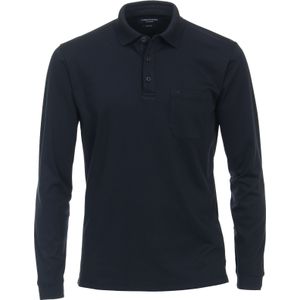 CASA MODA comfort fit polo lange mouw, blauw -  Maat: XXL