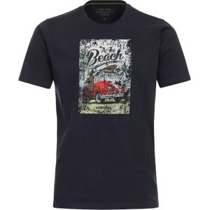 Redmond regular fit T-shirt, korte mouw O-hals, blauw (met print)