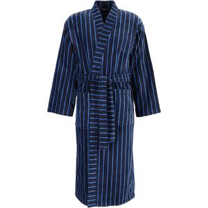 SCHIESSER heren badjas, ultralicht velours, donker blauw gestreept