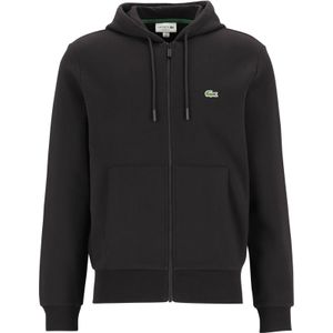 Lacoste heren hoodie sweatsvest, met rits, zwart -  Maat: XL