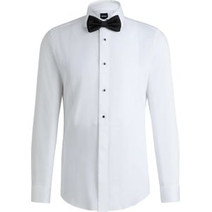 BOSS - Hank Slim Fit - Smoking Overhemd - Wit - Cadeauset met Strikje