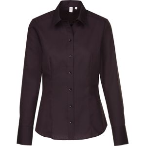 Seidensticker dames blouse regular fit, zwart -  Maat: 54