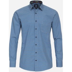 3 voor 99 | Redmond comfort fit overhemd, popeline, blauw dessin 41/42