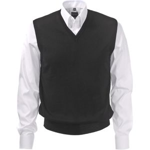 OLYMP modern fit spencer wol, V-hals, zwart -  Maat: XL
