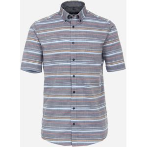 CASA MODA Sport comfort fit overhemd, korte mouw, chambray, blauw gestreept 43/44