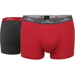 Gotzburg heren boxer normale lengte met gulp (1-pack), donkerrood melange