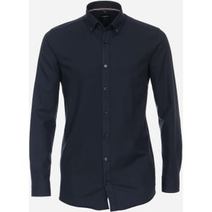 VENTI body fit overhemd, dobby, blauw