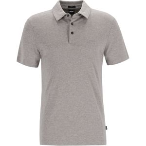 BOSS Palosh slim fit heren polo, pique, zilver