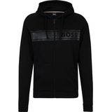 BOSS Authentic hoodie, heren lounge vest met capuchon, zwart -  Maat: M