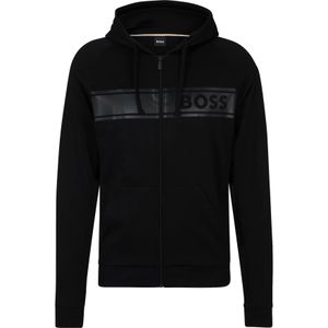 BOSS Authentic hoodie, heren lounge vest met capuchon, zwart -  Maat: XXL