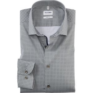 OLYMP - Level 5 - Body Fit Overhemd - Olijfgroen - Twill
