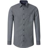 CASA MODA - Sport Casual Fit - Overhemd - Blauw met Wit en Groen Dessin - Strijkvriendelijk