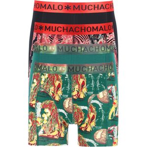 Muchachomalo heren boxershorts (4-pack), shorts Bobmalo Queen, print, groen, zwart