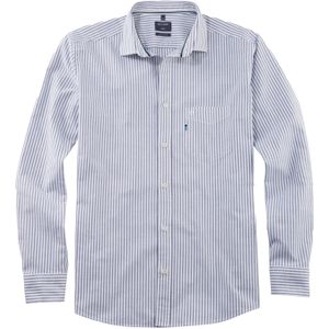 OLYMP Casual regular fit overhemd, Oxford, zwart gestreept 37/38