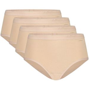 TEN CATE Basics women midi (4-pack), dames slip middelhoge taille, beige -  Maat: M