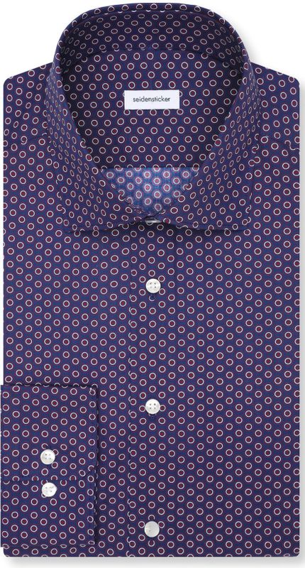 Seidensticker slim fit overhemd, popeline, paars dessin