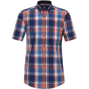 3 voor 99 | Redmond comfort fit overhemd, korte mouw, chambray, rood geruit