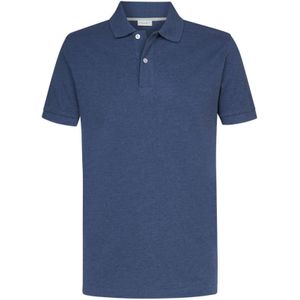Profuomo slim fit heren polo, jeans blauw -  Maat: M