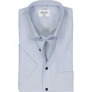 MARVELIS modern fit overhemd, korte mouw, popeline, lichtblauw gestreept