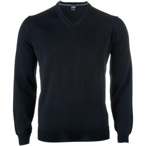 OLYMP modern fit trui wol, V-hals, zwart -  Maat: 4XL