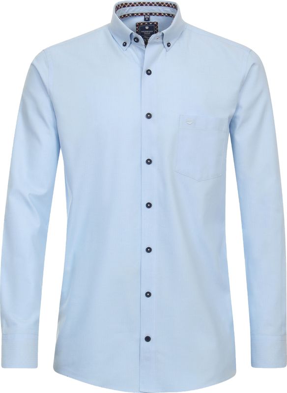 Redmond Casual Overhemd blauw, Effen