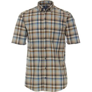 3 voor 99 | Redmond regular fit overhemd, korte mouw, , bruin geruit 41/42