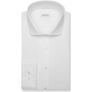 Seidensticker regular fit overhemd, mouwlengte 7, structuur, wit