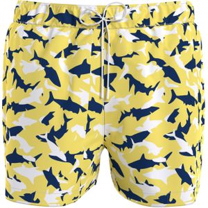 Tommy Hilfiger Short Drawstring swimshort, heren zwembroek, geel dessin -  Maat: XL