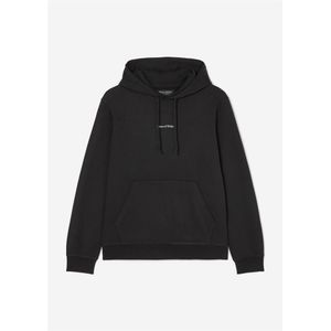 Marc O'Polo regular fit hoodie, heren trui katoen met O-hals, zwart (middeldik) -  Maat: L