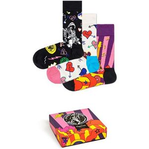 Happy Socks The Linda & Johnny Ramone Gift Box (3-pack), unisex sokken in cadeauverpakking - Unisex - Maat: 41-46