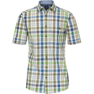 3 voor 99 | Redmond regular fit overhemd, korte mouw, chambray, blauw geruit