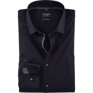 OLYMP No. 6 Six super slim fit overhemd, popeline, zwart 39