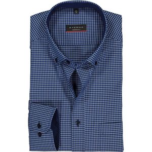 ETERNA modern fit overhemd, poplin heren overhemd, blauw geruit (contrast) 45