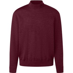 MAERZ Classic Fit heren trui met turtleneck wol, bordeaux rood