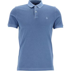 Marc O'Polo shaped fit polo, heren poloshirt korte mouw, middenblauw