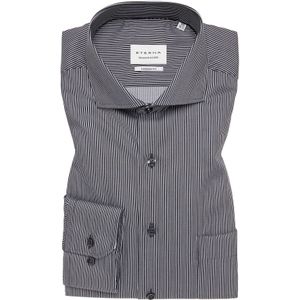 ETERNA modern fit overhemd antraciet grijs gestreept 42