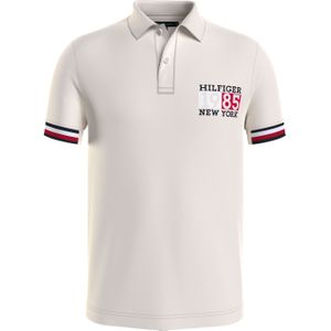 Tommy Hilfiger slim fit heren polo, New York Flag Slim Polo, wit
