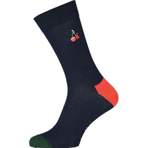 Happy Socks Embroidery Ok Sock, unisex sokken, blauw met rood is Ok - Unisex - Maat: 41-46